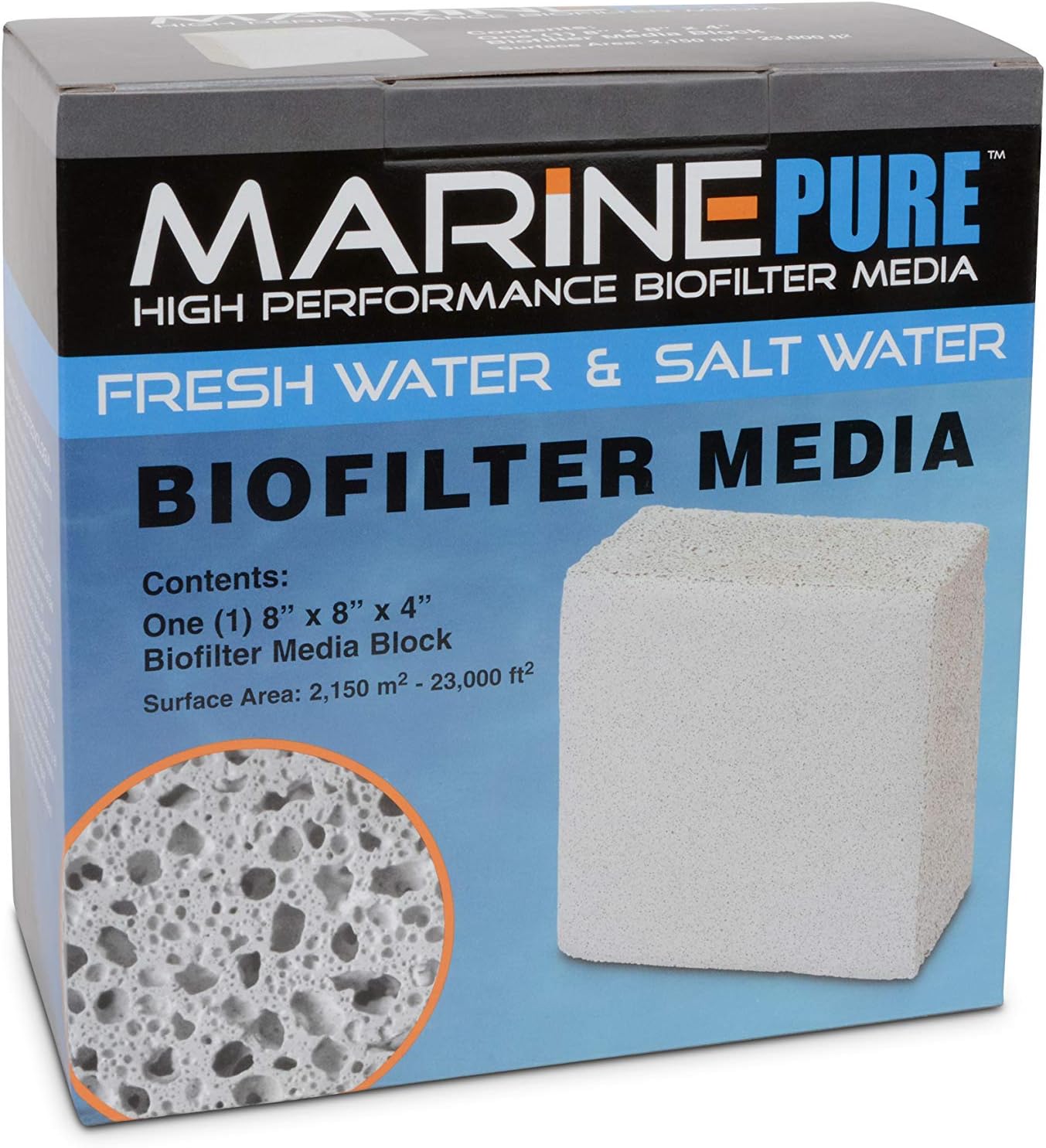 MarinePure CerMedia Block Bio-Filter Media for Marine and Freshwater Aquariums 8 by 8 by 4-Inch, white to off white, 4\" Block - Image 4