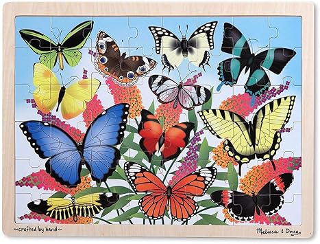 Melissa & Doug Butterfly Garden Wooden Jigsaw Puzzle (48 Pieces),Multicolor