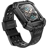 SUPCASE for Apple Watch 9/8/7/6/5/4/SE Case with Band 45mm/44mm, Black | Metal Bumper, Adjustable Strap, Heavy Duty Protectio