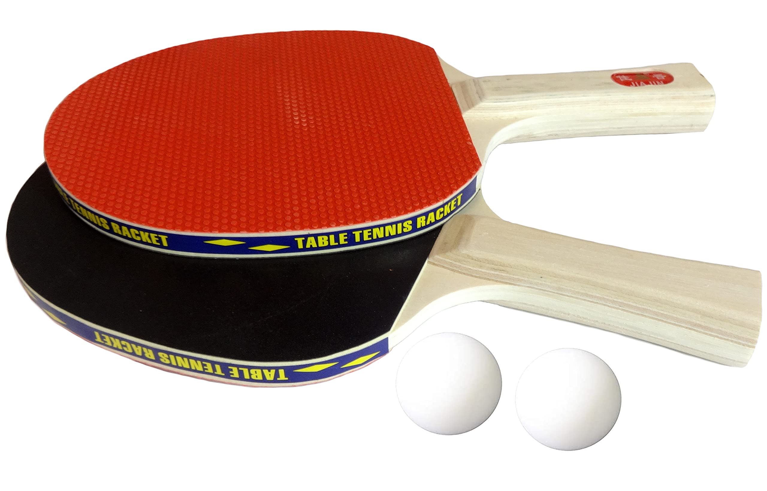 O&W Security, Table Tennis, Ping Pong, Set 2 Table Tennis Bats, 2 Table Tennis Balls, 25 x 30 x 2 cm