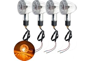VRWEARE 4pcs Universal Motorcycle Turn Signals Front Rear Turn Signal Blinker Light Compatible with Yamaha Motorcycle Bike Cruiser Bobber Chopper Shadow Honda Harley Kawasaki Suzuki (White)