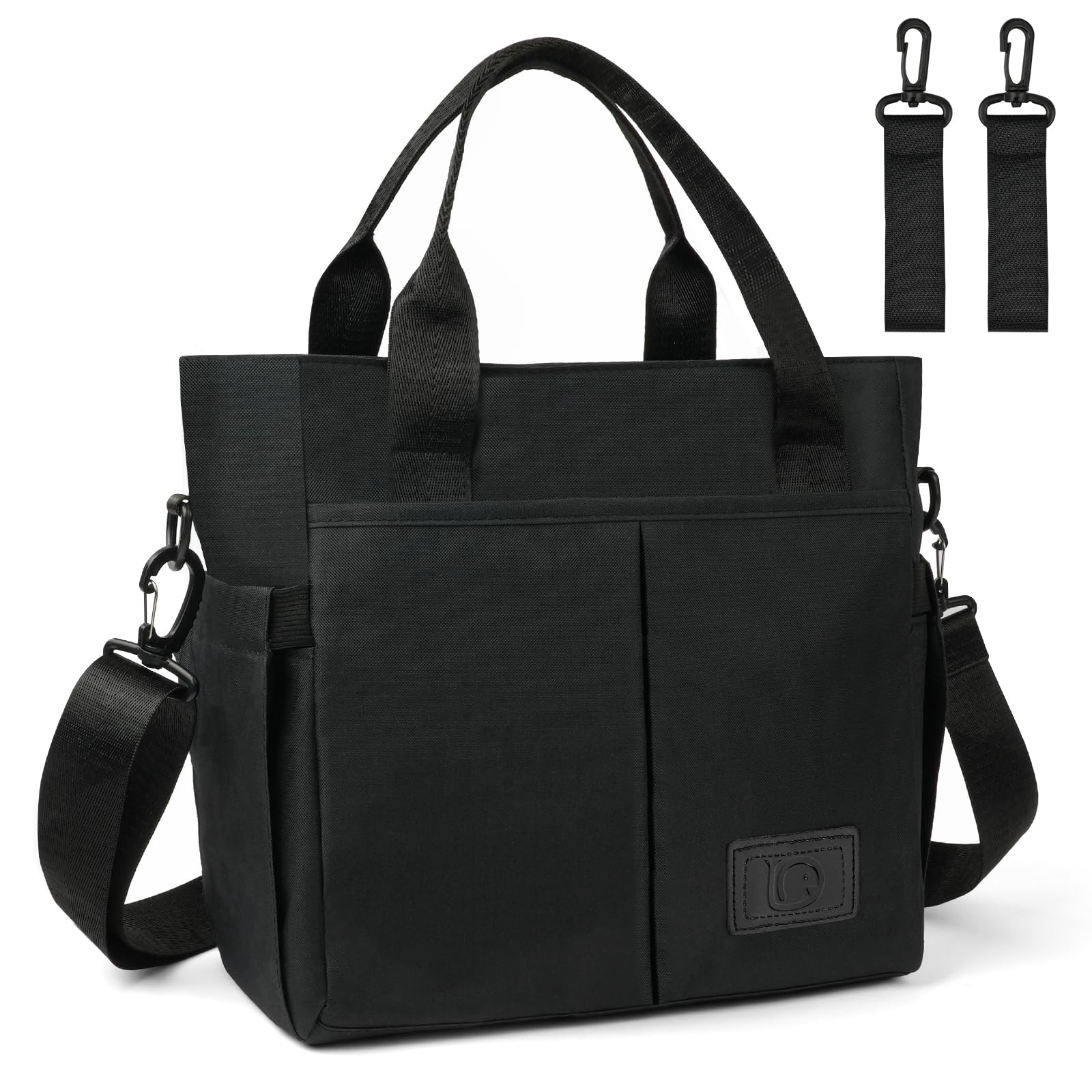 Aolso Baby Changing Bag, Multifunctional Nappy Changing Bags for Mom and Dad, Portable Messenger Tote Bag with Adjustable Straps,Maternity Diaper Bag Travel Tote Bag (Black)