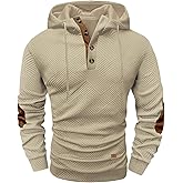 Ryehack Men's Hoodies Pullover Casual Long Sleeve Stand Collar Button Pullover Sweatshirts Color Block Pullover