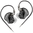 CCA CRA in Ear Monitor Headphones with Microphone Clear Sound Deep Bass Wired Earphone, Ultra-Thin Diaphragm Dynamic Driver IEM Tangle-Free with Hi Res Detachable Cable
