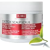 Scalp Scrub with Tea Tree Oil for Hair Growth, Exfoliates for Healthy Scalp | DHT Blockers, Volcanic Sand &amp; Mineral Complex, Detoxifies, Exfoliates &amp; Removes Flakes, Clears Build-Up for Healthy Scalp