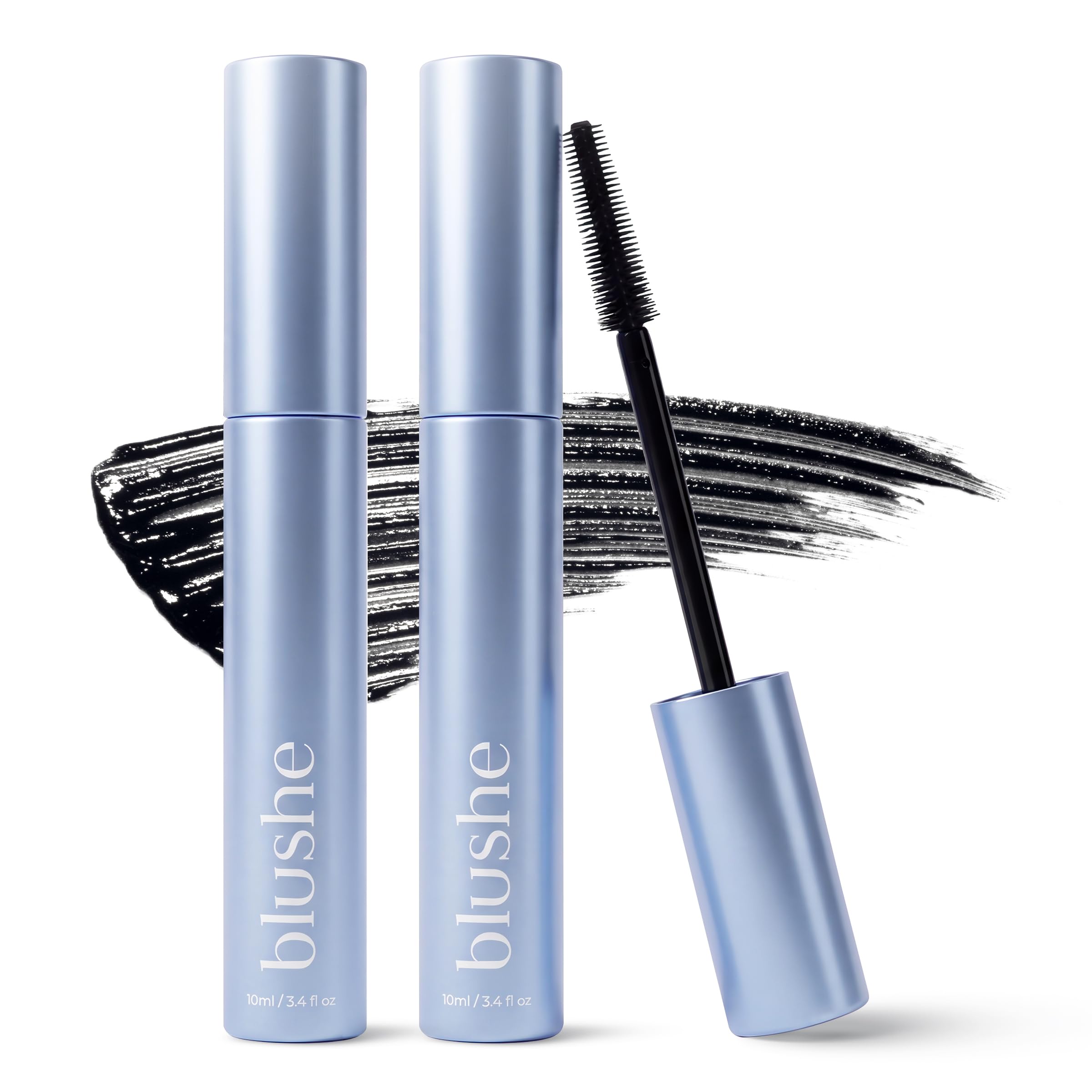 Blushe Korean Growth Serum Mascara | Strengthen, Lengthen, Style & Grow 2pk | Two-pack black mascara adds buildable volume an