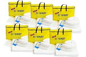 Stardust Spill Products Oil-Only Spill Kit – OSHA Compliant Solution for Vehicles, Industrial, & Restaurant Use, Emergency Response Oil Cleanup, 6-Pack