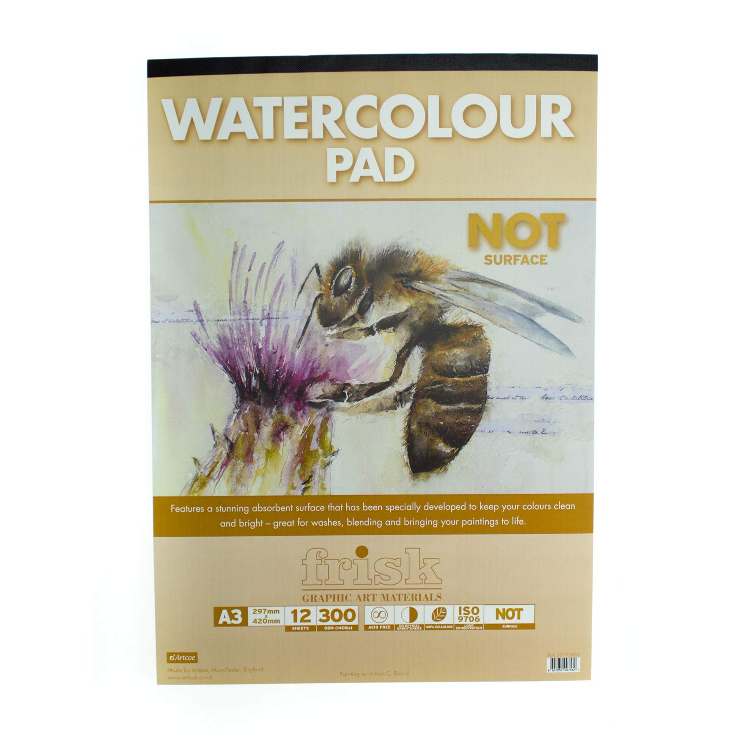 Frisk 23193003 Watercolour Paper Pad A3, White