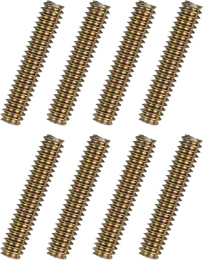 sourcing map 8pcs 1/4x1-1/4" Carbon Steel Fully Threaded Rods Colorful Zinc