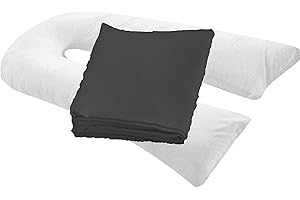 MOONREST Pregnancy Full Body Pillow Cover U-Shaped – Universal Fit U Replacement Cover for Maternity Pillow (Black)