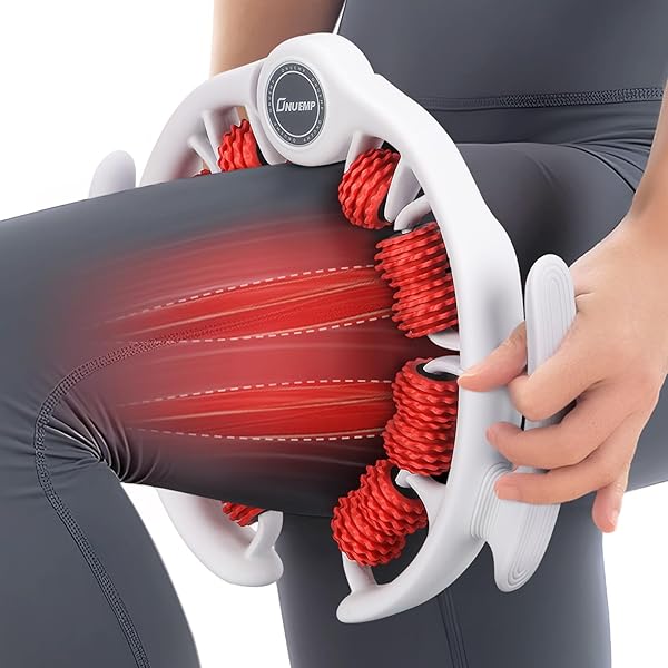 Neu Beine Roller Cellulite MassagegeräT, 360° Massageroller Beine Mit Griff, 14 Rolle Anti Cellulite Oberschenkel, Bein Massage Rolle FüR LipöDem, Lymphdrainage, Circular Leg Clamp Massage Manuell