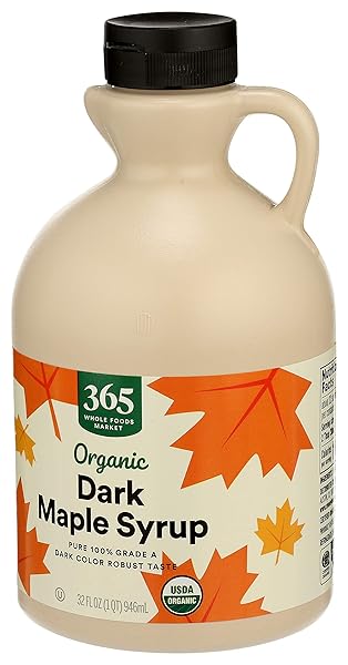 365 BY WHOLE FOODS MARKET, ORGANIC PURE 100% GRADE A MAPLE SYRUP, DARK COLOR ROBUST TASTE, 32 FL OZ