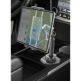 LYFICCS Metal Arm Cup Holder Car Tablet Mount for 4.7-13" iPad &amp; Phone | 720&deg; Rotation, Adjustable Arm, Cup Holder Tablet Mount,Fit for iPad Pro Air Mini, Galaxy Tab, iPhone
