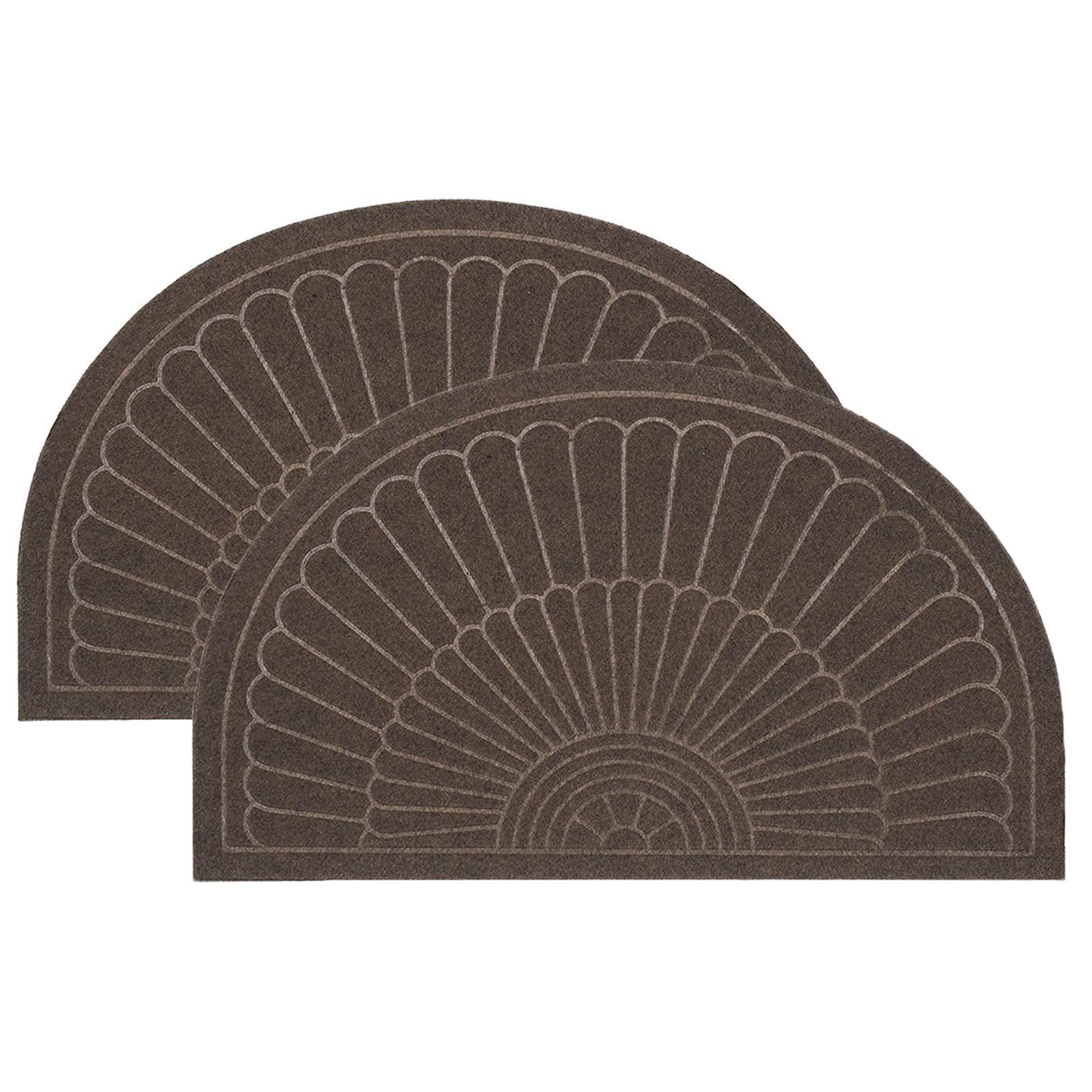 Durable Entrance Door Mat, Non-Slip Welcome Doormat Inside, Outdoor, Easy Clean Waterproof Half Round Entrance Rug Floor Mats,Patio(18''x30'')