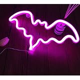 QiaoFei Neon Light,LED Bat Sign Shaped Decor Light,Wall Decor for Christmas,Birthday Party,Kids Room, Living Room, Wedding Pa