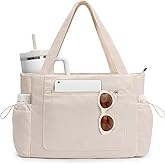 LOTEZAVA Tote Bag for Women Large Corduroy Tote Work Bags with Compartments Shoulder Bag Handbag for Travel, Teacher Nurse