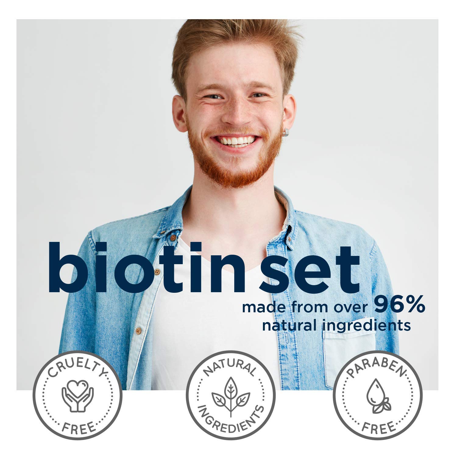 Biotin Shampoo and Conditioner Hair Loss Treatment for Thinning Hair - Hair Follicle Stimulator for Fuller Thicker Hair Growth - Revive Damaged Hair with Natural Jojoba Oil Argan Oil Sea Buckthorn: Beauty