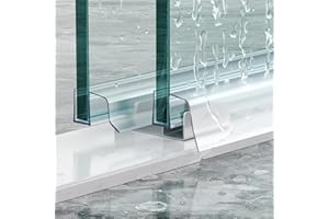 FCSOTSPS Sliding Shower Door Bottom Seal, 2 PCS 3/8" x 36" Sliding Shower Door Sweep for 3/8Inch Glass, Frameless Glass Door Seal Strip Stop Shower Leaks and Create a Water Barrier