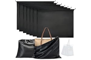 ANGSYLTH 7 Pack Dust Bags for Handbags Travel Storage Pouch Silk Cloth Bag With Drawstring Large Storage Pouch for Handbag Purse Shoes Boots