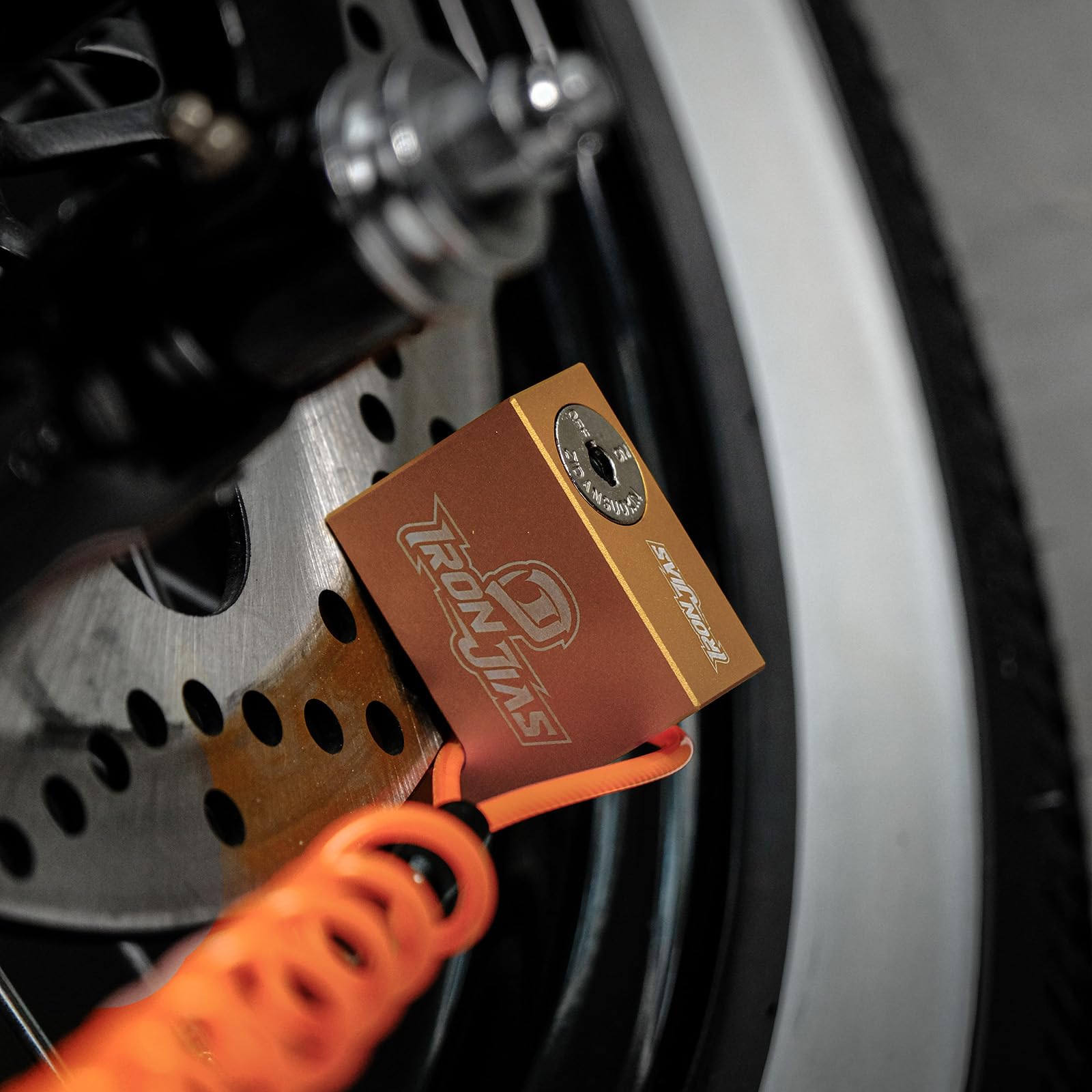 Motorcycle Disc Lock Anti-Theft Wheel Brake Lock Waterproof Alloy with Reminder Cable and 2 Keys, Alarm-Free for Motorbike, E-Scooter, Mountain Bike