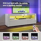 Elegant 1200mm LED TV Cabinet White Gloss with Ambient Lights 32-47 inch view 4