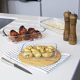 Maison & White Set of 3 Glass Oven Dishes Rectangular Borosilicate view 2