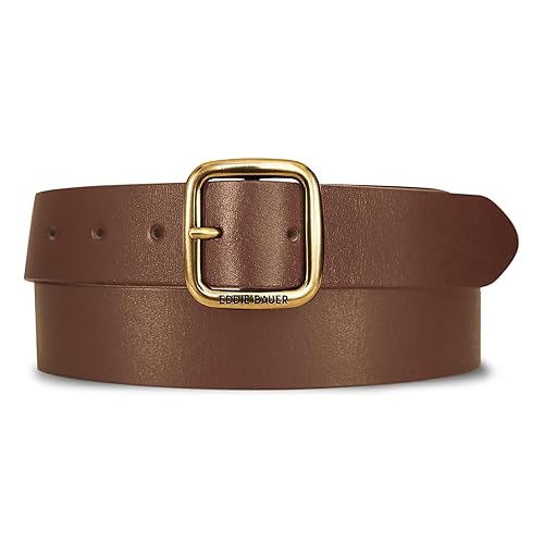 Eddie Bauer Women's Casual Leather Belts with Durable Metal Buckle, Center Bar - Tan, X-Large