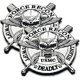 EmWoot 2PCS America Marine Corps USMC Patches Morale Patch Hook and Loop | Embroidered,USA American,Tactical Military Patch,Versatile Tactical Attachment,Applique Fastener,4.33 inches