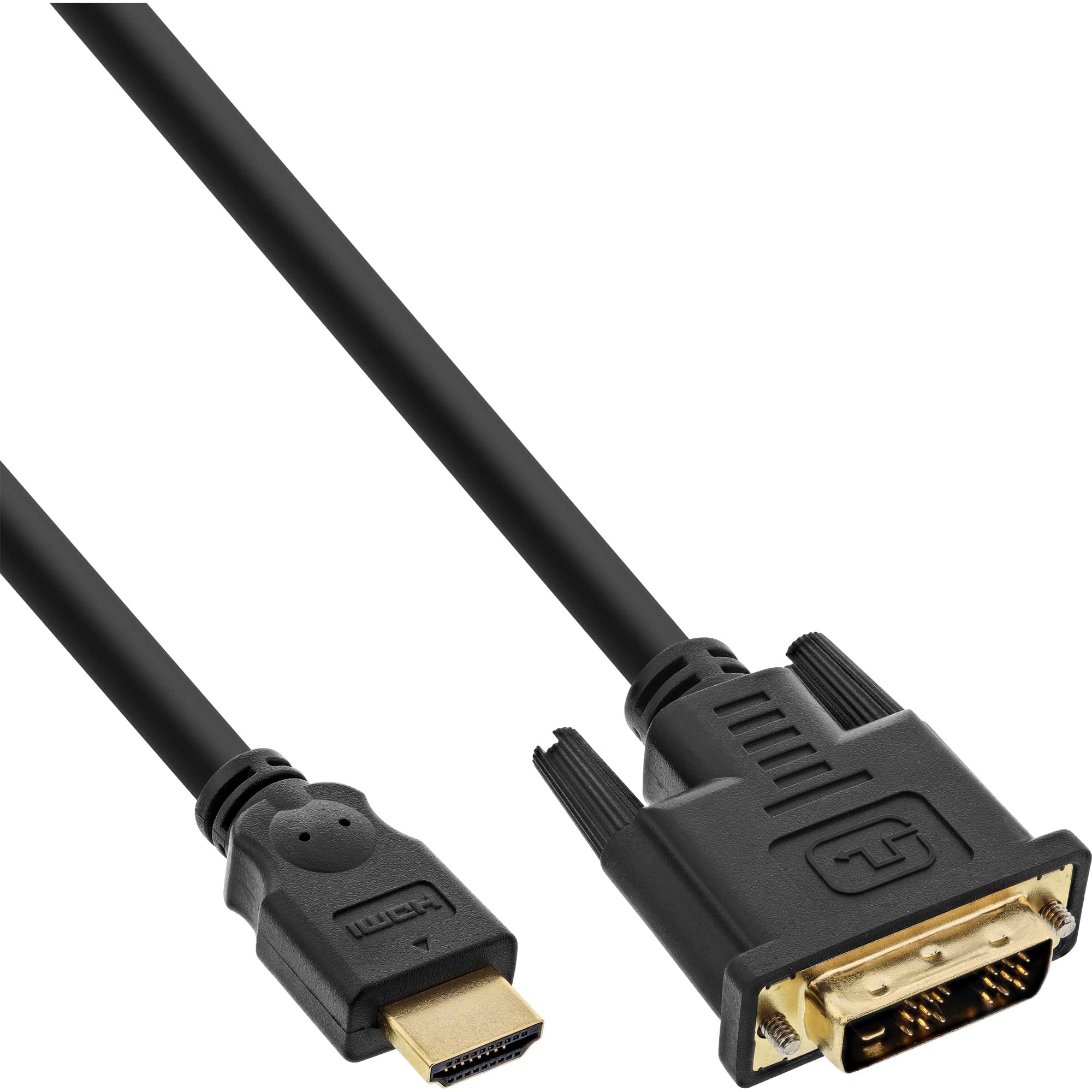 InLine 17658P HDMI-DVI Cable Gold-Plated Contacts HDMI Male to DVI 18+1 Male 0.3m
