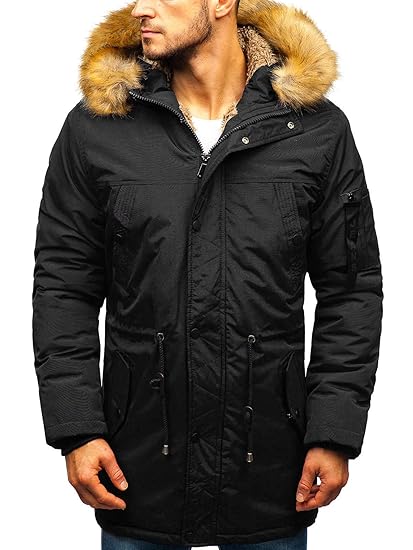 BOLF Herren Winterjacke Parkajacke Kapuzenjacke Wärmejacke Casual Style 4D4