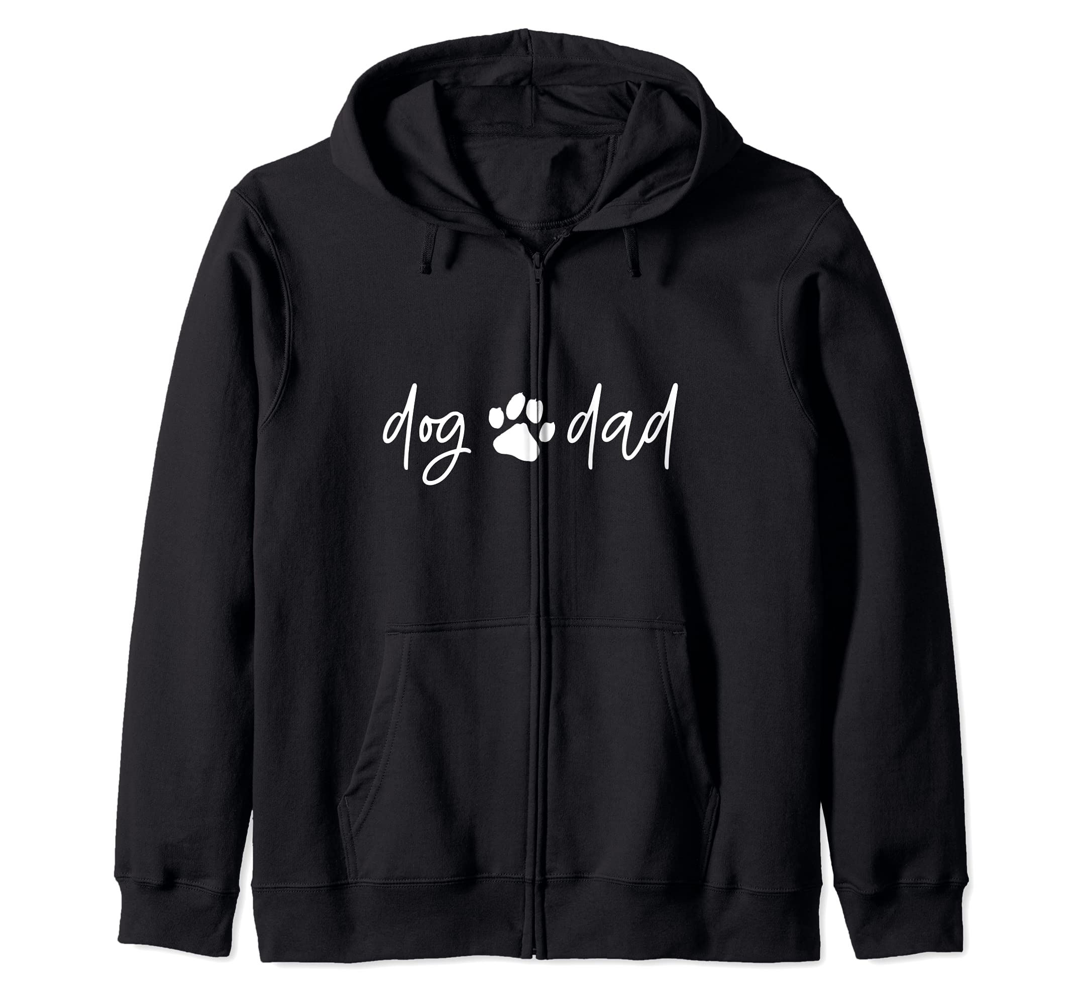 DOG DAD Paw Print Pet Owner Meme Zip Hoodie