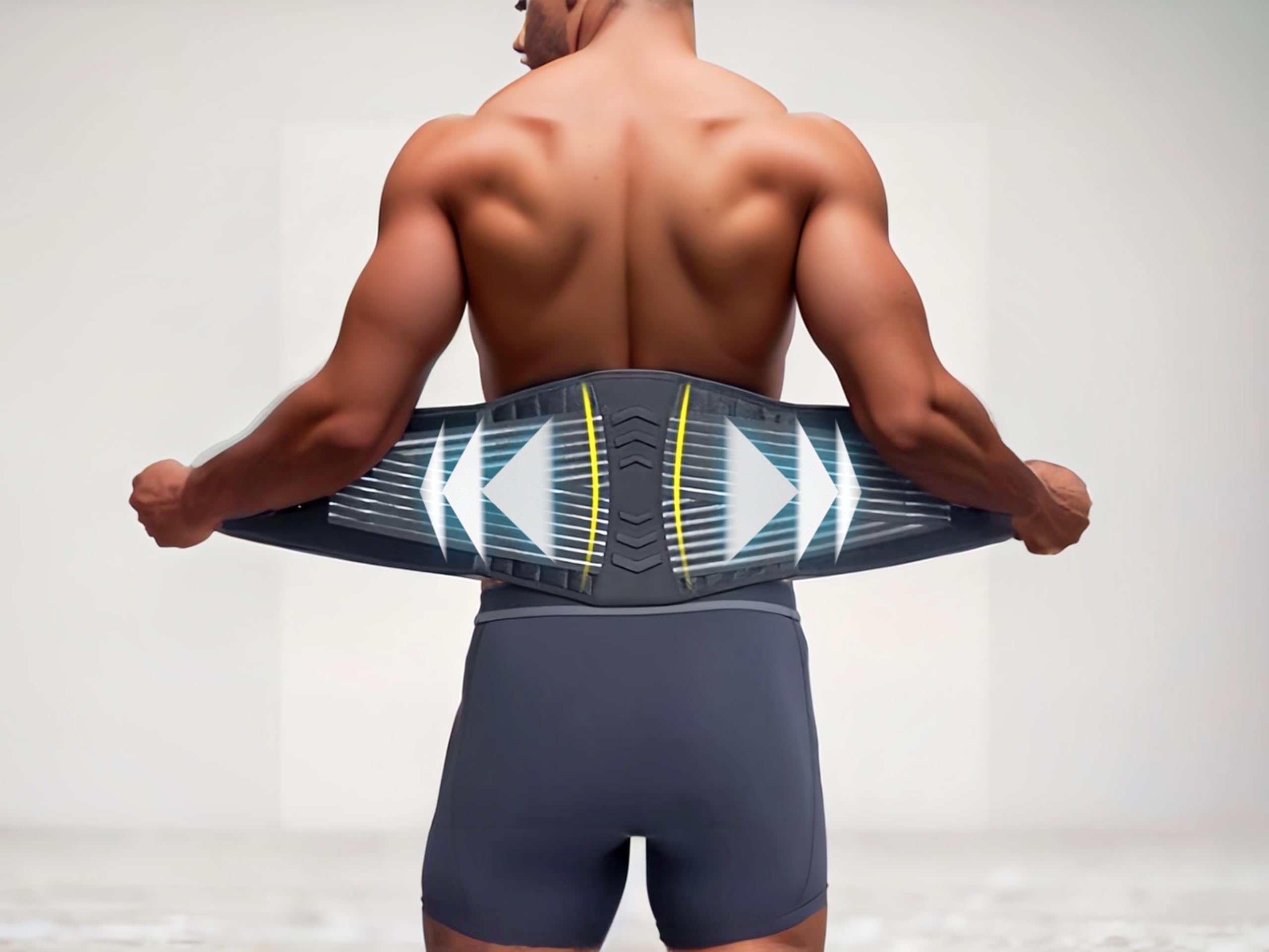 Khankah Sirajia Limited Adjustable Lumbar Belt, Back Support Belt, Lower Back Brace for Posture, Back Pain, Sciatica Relief, and Abdominal Gym Support - Size 28-32" Medium