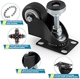 Skelang 4x 50mm Swivel Leveling Castors Adjustable Feet Wheels 150kg Load view 5