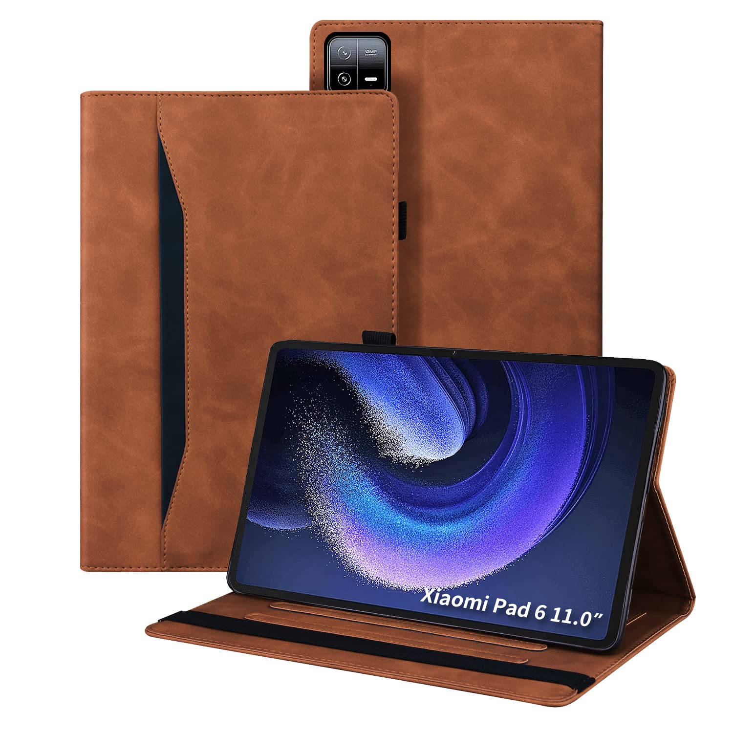 Auslbin Xiaomi Pad 6/Xiaomi Pad 6 Pro 11" Tablet Case, Classical PU Leather, Bussiness Case for Xiaomi Pad 6/Xiaomi Pad 6 Pro, Brown