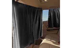 NUFIWRA Set of 3 Privacy Curtains for Car, SUV, Van - Includes 1 Rear Seat Divider & 2 Side Windows Divider Curtains for Camping & Sleeping