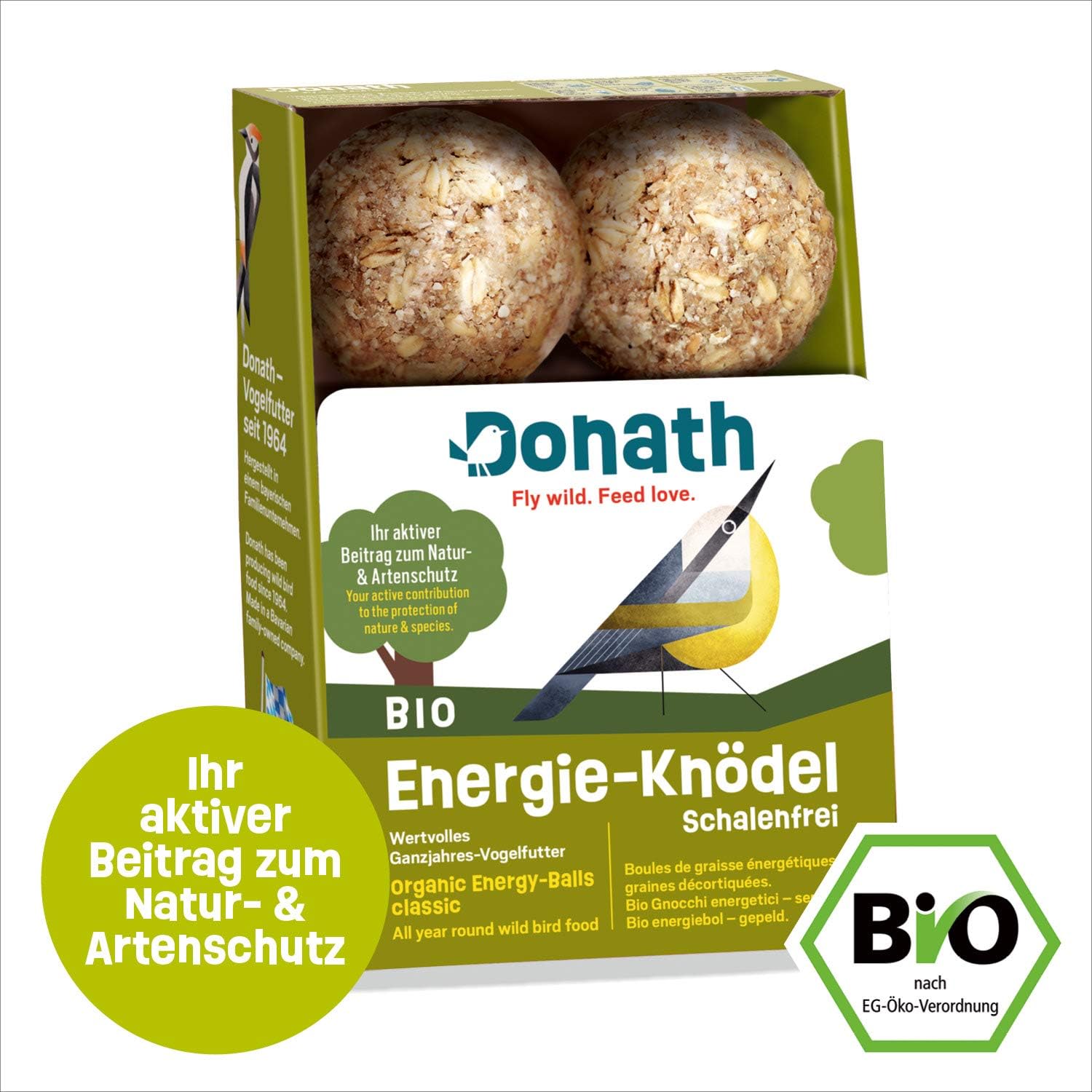 Donath Organic Shell-free Energy Balls, no net, fat balls for tits without net, 100g per ball, no leftover shells - Image 3
