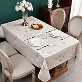 Zobesta Vinyl Tablecloths for Rectangle Tables 55 x 70 Inch, Waterproof Outdoor Tablecloth Vinyl Table Cloth Rectangle Table for Kitchen, Party, Wedding, Picnic, Outdoor (Lemon)