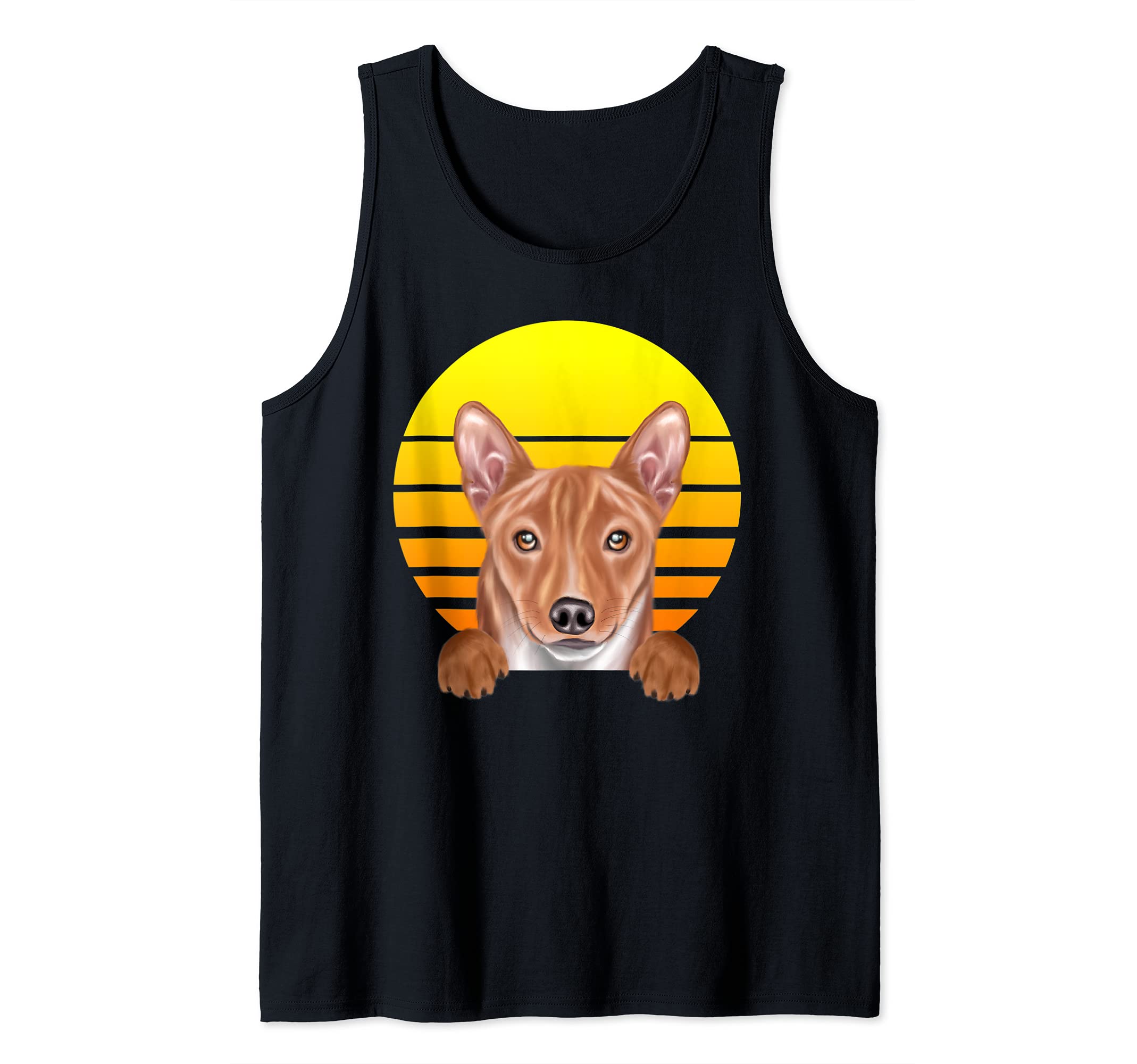 Vintage Sunset Basenji Dog Lover Tank Top