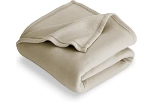 Bare Home Polar Fleece Blanket - Twin/Twin XL Blanket - Oyster - Warm & Cozy - Premium Fleece - Blanket for Bed, Sofa, Camping, Travel and Cold Nights - Lightweight Blanket (Twin/Twin XL, Oyster)