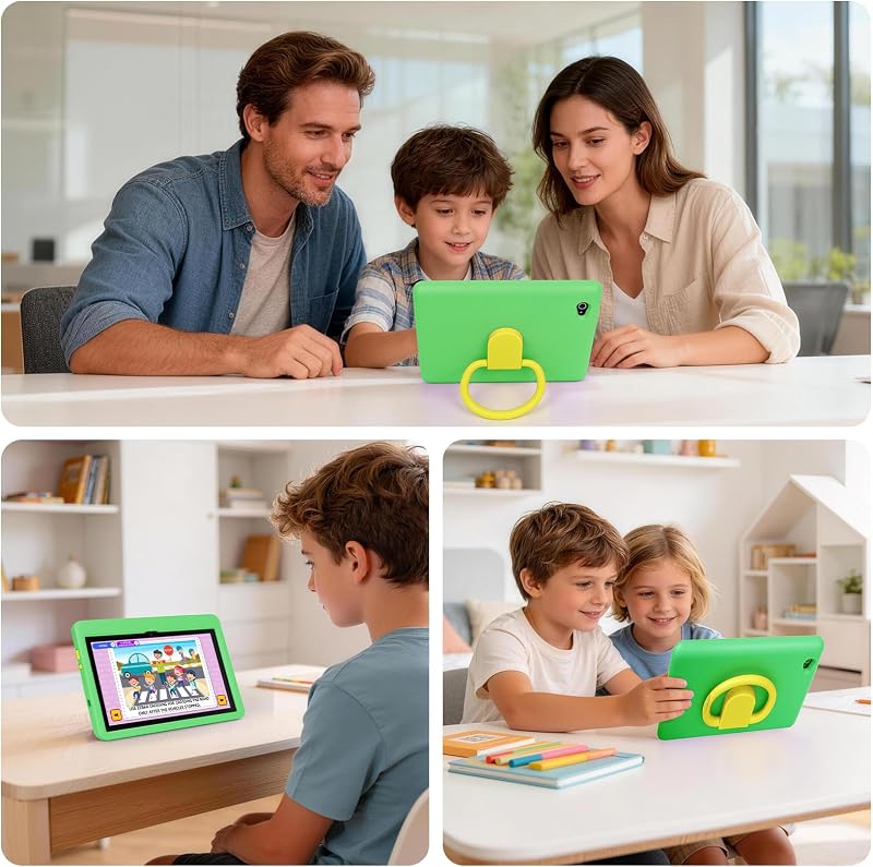 Tablet para Niños 10 Pulgadas, Tablet Infantil Android 16 Cinco Núcleos, 24GB RAM 128GB ROM, Pantalla IPS HD 1280×800, Batería 6000mAh, Control Parental, WiFi 6 Bluetooth (Verde) — foto 7 de 7