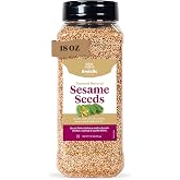 Rodelle Toasted Natural Sesame Seeds, No Artificial Flavors, Kosher, 18 Oz | Nutty toasted sesame seeds for salads, stir-frie