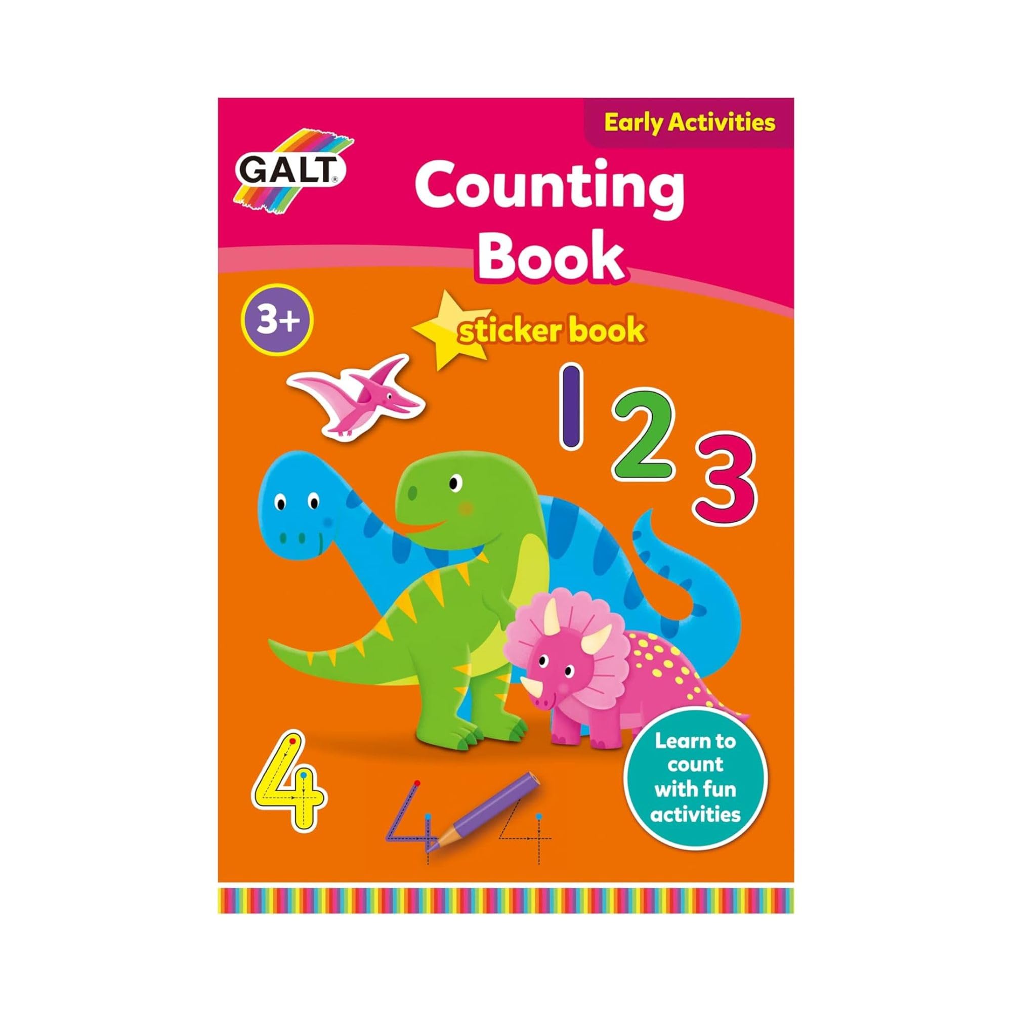 Galt Toys, Early Activities - Counting Book, Home Learning Activity and Sticker Book, Ages 3 Years Plus