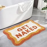 HAOCOO Get Naked Bath Mat Cute Bathroom Rugs, Soft Non Slip Irregular Shaped Bath Rug, Microfiber Absorbent Washable Small Rug Floor Mats for Bathroom Indoor Door Mat Sink Tub Shower