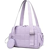 CAMTOP Mini Gym Bag for Women, Small Gym Tote Bag Puffy Quilted Sports Duffel Bag with Wet Compartment and Coin Purse Duffel Bags Dance Yoga Workout Bag for Gifts
