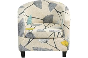 CRFATOP 2 Piece Club Chair Slipcover Printed Tub Chair Slipcover Armchair Covers Soft Printed Round Barrel Chair Covers Couch Covers with Elastic Bottom for Bar Counter Living Room,06