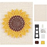 WEBEEDY DIY String Art Kit Craft for Beginners Sunflower Nail String Art Supplies DIY Poke Arts Craft Projects Winding Drawing Package Set Christmas Unique Wall Decor Gift