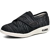 GSFY Women's Diabetic Shoes with Adjustable Closure Wide Width Edema Shoes Non-Slip Elderly Swollen Feet Walking Sneakers