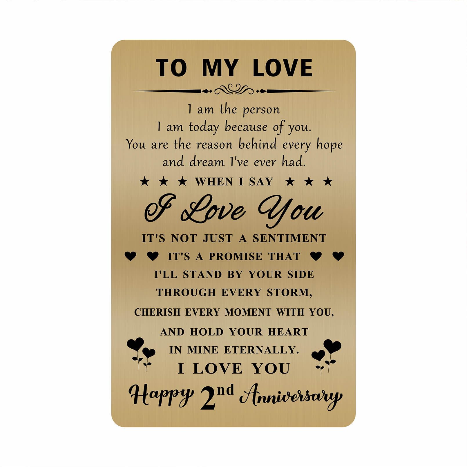 Happy 2nd Anniversary Card, 2 Year Anniversary Card for Husband Wife, 2nd Wedding Anniversary Card Gifts for Him Her Men Women