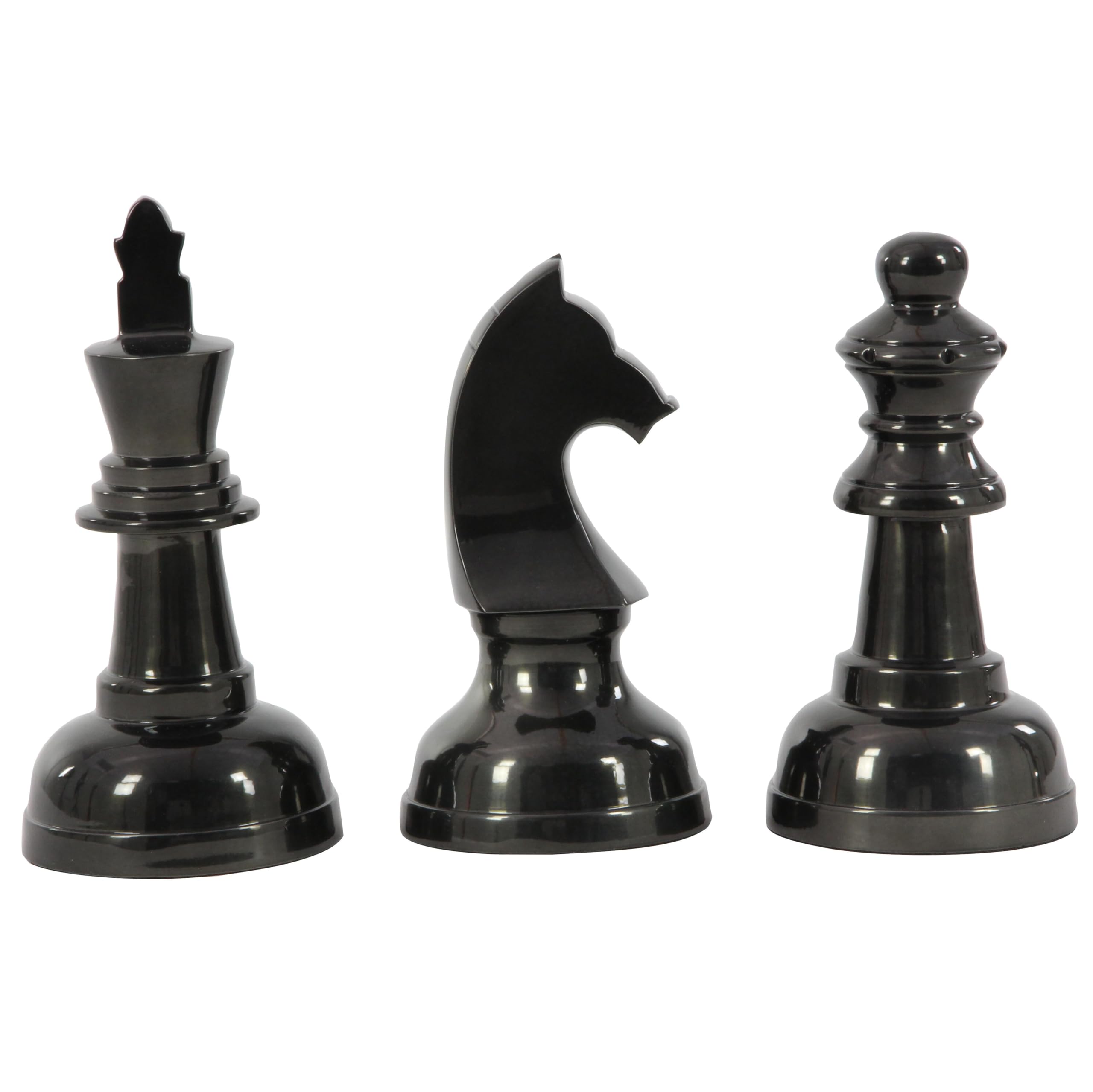 Deco 79 Sculpture, Aluminum, Dark Gray, 3 Pieces Small Size