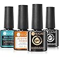 UR SUGAR 4 Pcs Nail Dehydrator Nail-Primer Base and Top Coat, Acid Free Natural Nail Prep Dehydrate & Bond Primer Kit, Glossy Surface Quick Drying Long Lasting and Easy to Apply